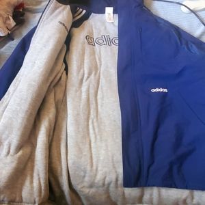 Adidas Vintage  90 Reversible  Hoodie  Jacket  Men  Size Large